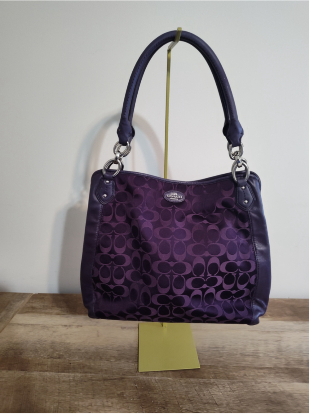 Women's Coach Signature Shoulder Bag in Eggplant